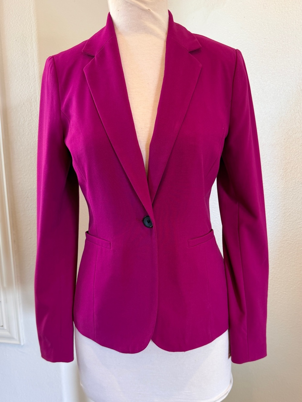 Apt. 9 Women's Bright Fuchsia Single-Button Blazer